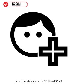 add friend icon isolated sign symbol vector illustration - high quality black style vector icons
