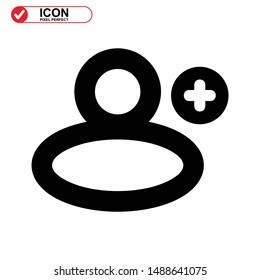 add friend icon isolated sign symbol vector illustration - high quality black style vector icons
