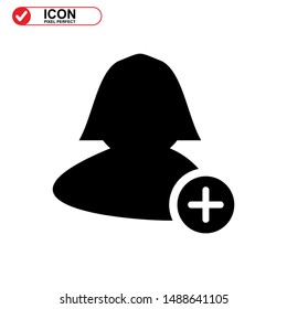 add friend icon isolated sign symbol vector illustration - high quality black style vector icons
