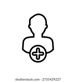 Add friend icon, Line Vector graphics
