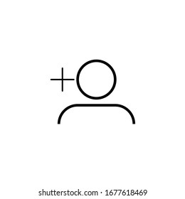 Agregar vector de contorno de icono de amigo para medios sociales, web.