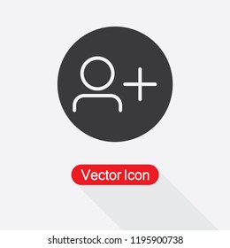 Add Friend Icon, Add People Icon, Add User Vector Illustration Eps10