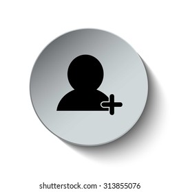 Add friend icon. Social Network icon. Button. Vector illustration.