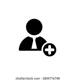 Add friend icon symbol, vector on white background