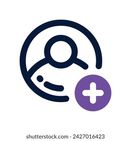 add friend icon. vector dual tone icon for your website, mobile, presentation, and logo design.
