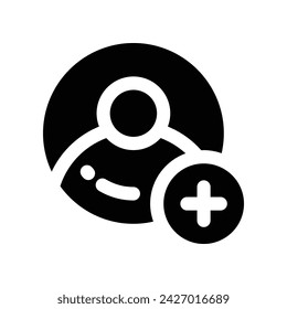 agregar icono de amigo. icono de glifo vectorial para su sitio web, móvil, presentación y diseño de logotipo.