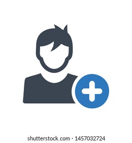 Add friend icon. vector graphics