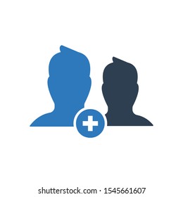 Add friend icon. vector graphics