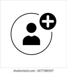 Agregar iconos de amigos. Vector sólido simple