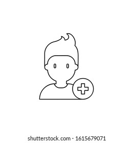 add friend, male icon. Simple thin line, outline vector of friendship icons for ui and ux, website or mobile application