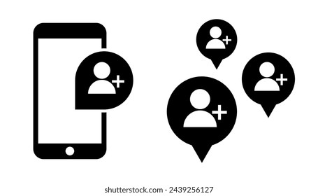 Add friend notice icon, template for graphic and web design. vector illustration