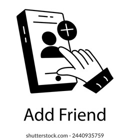 Add friend notification, linear style icon 