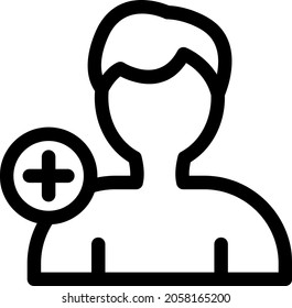 Add Friend Outline Vector Icon Design
