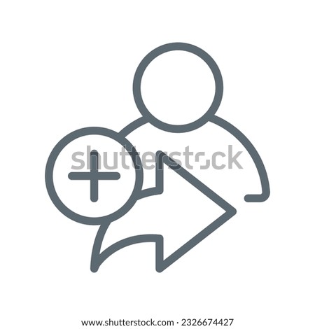 Add friend, share button concept illustration line icon design editable vector eps10