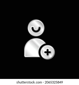 Añadir icono metálico de Amigo plateado