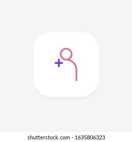 Add friend single icon line art design