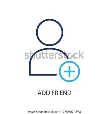 Add friend thin line icons. Original vector illustration.