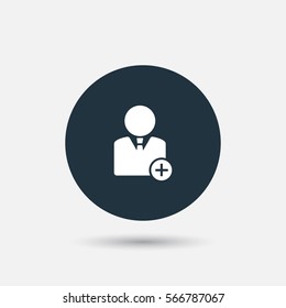 add friend, user, businessman icon vector, can be used for web and mobile design
