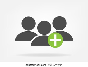 Add friend user plus sign icon vector illustrations on white gray background
