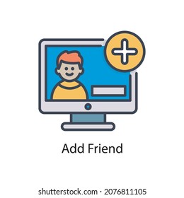Add Friend vector fill outline Icon Design illustration. Web And Mobile Application Symbol on White background EPS 10 File