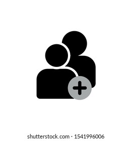 Add friend vector icon. People icon symbol. User icon
