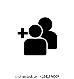 Add friend vector icon. People icon symbol. User icon