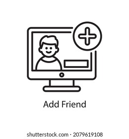 Fügen Sie ein freundliches Vektorgrafik-Symbol Design-Illustration hinzu. Web- und Mobile-Anwendungssymbol auf weißem Hintergrund EPS10-Datei