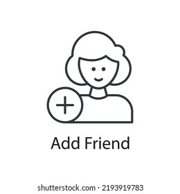 Add Friend vector outline Icon Design illustration. Miscellaneous Symbol on White background EPS 10 File