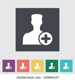 Add to friends. . Flat single icon. Vector illustration.