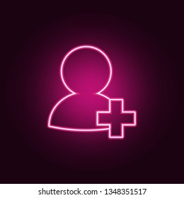 add to friends icon. Elements of Conversation and Friendship in neon style icons. Simple icon for websites, web design, mobile app, info graphics