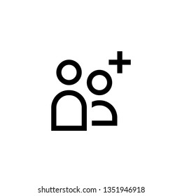 Add friends icon isolated flat icon