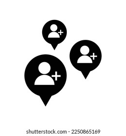 Add friends notice icon design. Follower notification vector icon. isolated on white background. vector illustration