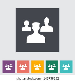 Add to friends. Single flat icon. Vector illustration.