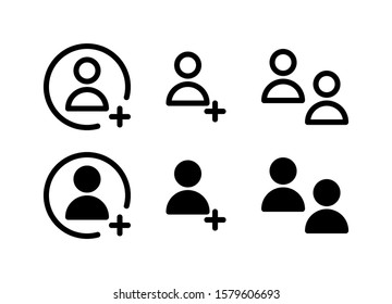 Add Friends, Users, Team, & Group Icon. People Icon Set Vector Logo Symbol.
