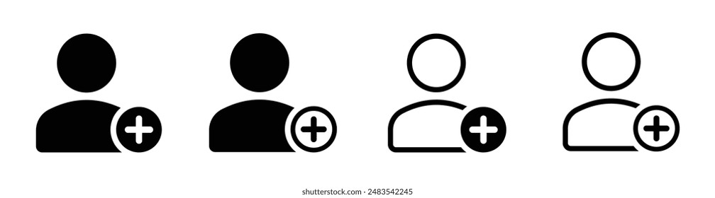 Add to friends vector flat icons