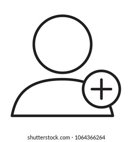 add to friends vector icon, add friend sign, plus friend icon