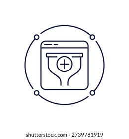 add funnel icon in line design