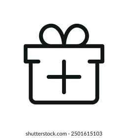 Add gift isolated icon, create new gift box vector symbol with editable stroke