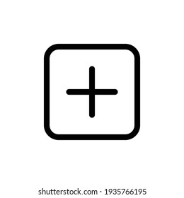Add Glyph Flat Square Icon. Plus Sign To Add Icon. Add Item, Positive Sign Line Art Icon For Apps And Website