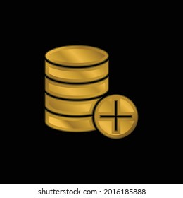 Add gold plated metalic icon or logo vector
