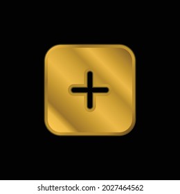 Add gold plated metalic icon or logo vector