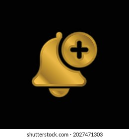 Add gold plated metalic icon or logo vector