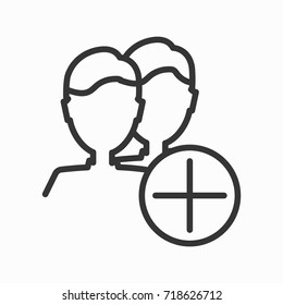 Add goup icon, illustration isolated vector sign symbol