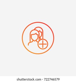 Add goup icon.gradient illustration isolated vector sign symbol