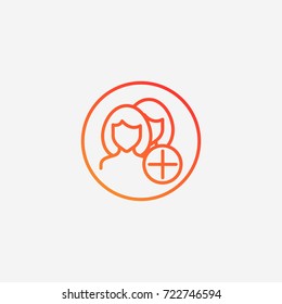 Add goup icon.gradient illustration isolated vector sign symbol