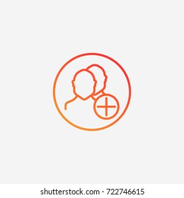 Add goup icon.gradient illustration isolated vector sign symbol