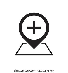 GPS-Symboldesign hinzufügen. einzeln auf weißem Hintergrund. Vektorgrafik