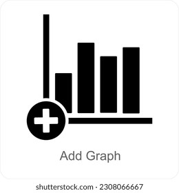 Add Graph and graph icon concept