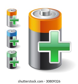 add green plus and battery icons