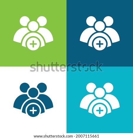 Add Group Flat four color minimal icon set